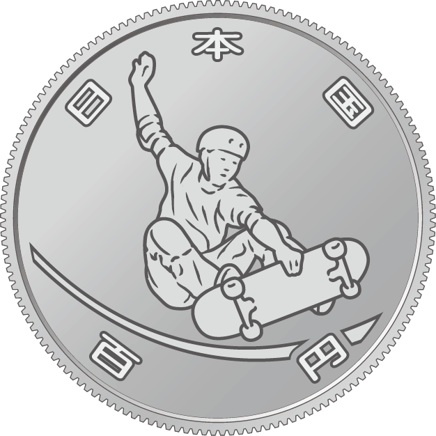 design of the 100-yen clad coin(obverse)