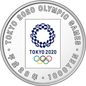 the reverse design of 1,000 yen silver coin(Tokyo 2020 Olympic Games)