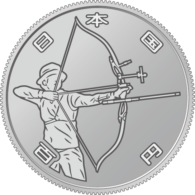 the obverse design of 100 yen clad coin