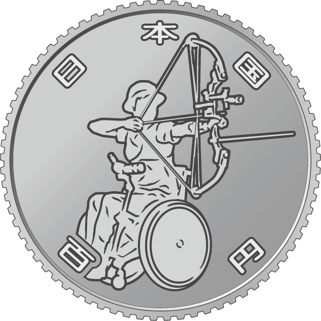 the obverse design of 100 yen clad coin