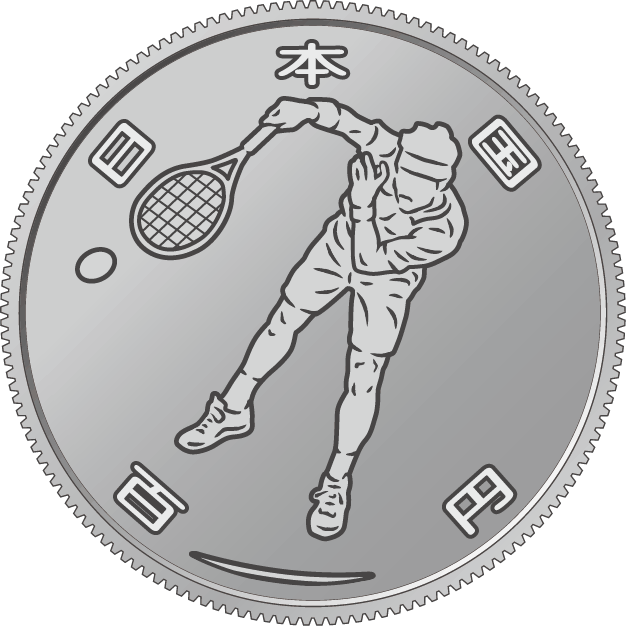 the obverse design of 100 yen clad coin