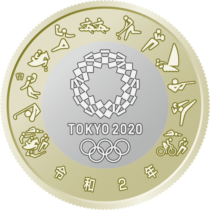 the reverse design of 500 yen bicolor clad coin