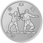 the obverse design of 100 yen clad coin