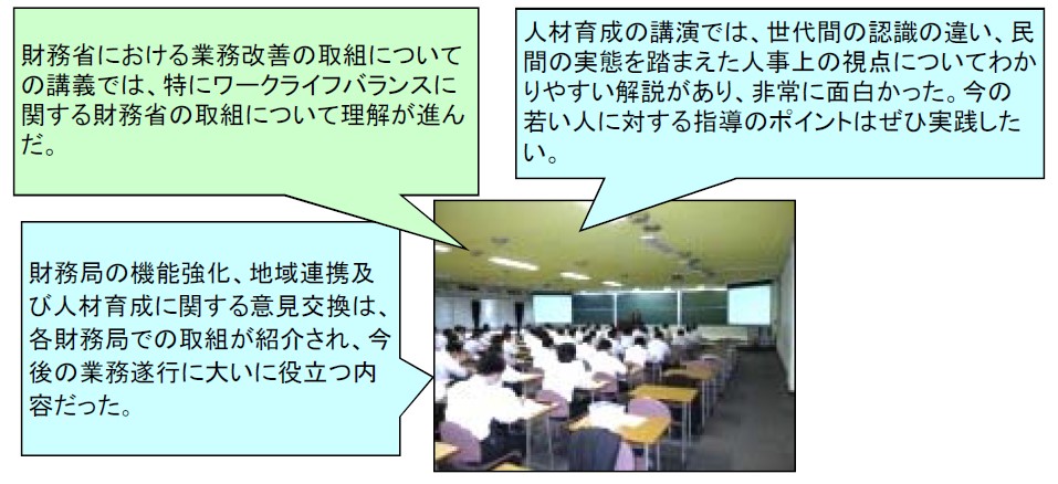 主要課長クラス研修研修生の声(抜粋)