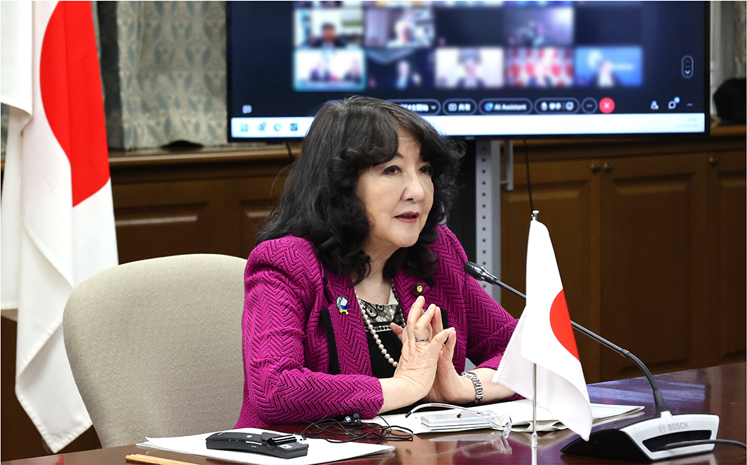 G7エネルギー大臣・財務大臣・中央銀行総裁合同会議（オンライン）に出席する片山財務大臣（3月30日）