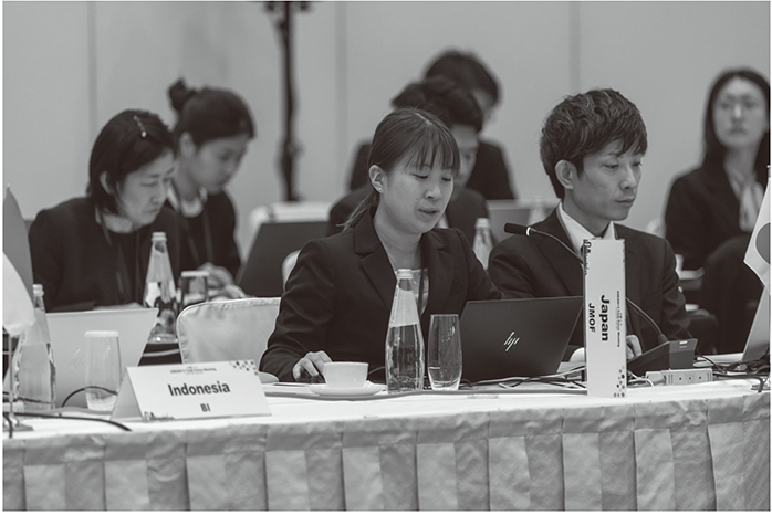 タスクフォース会合で発言を行う筆者（中央）。