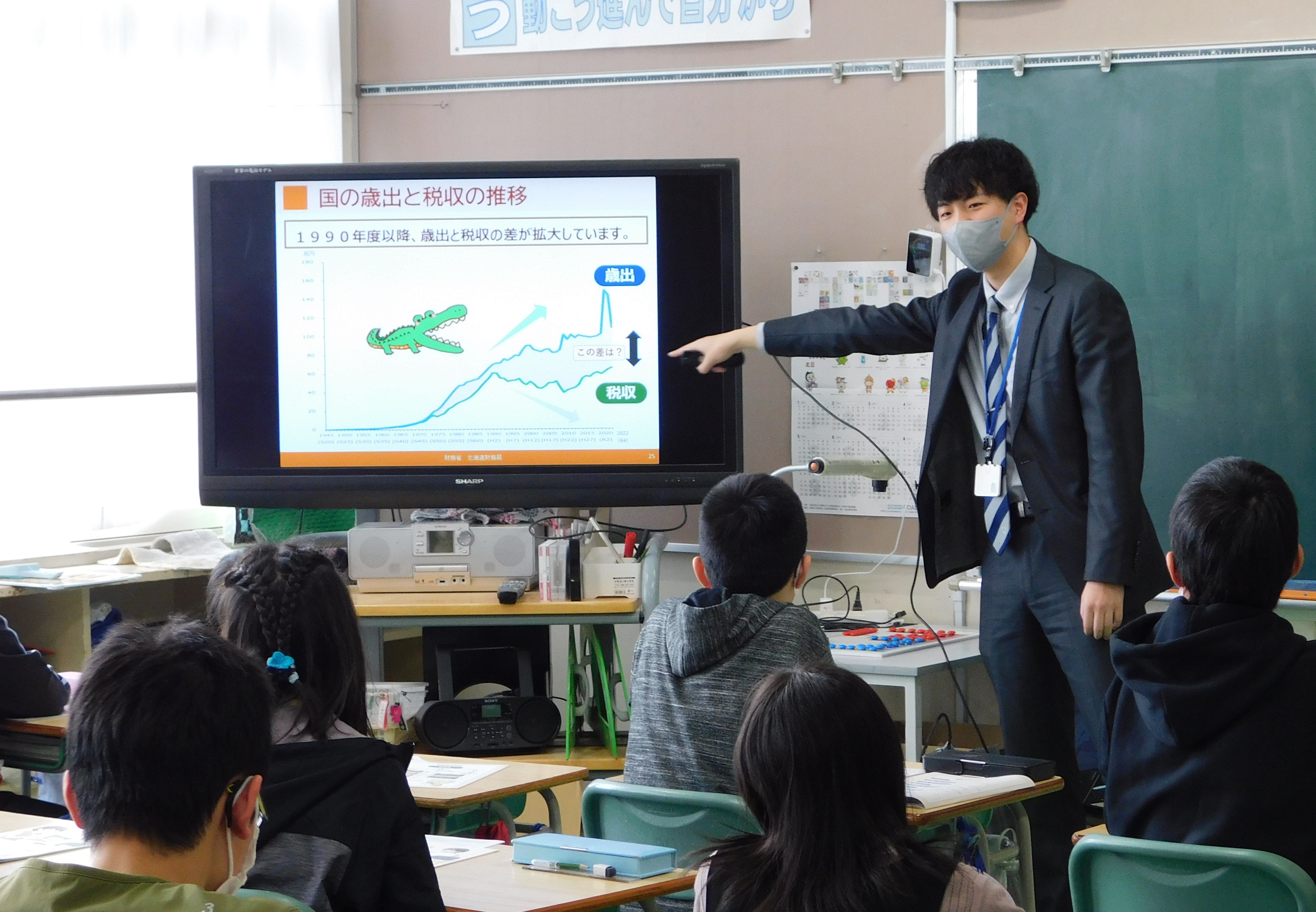 講義の様子（札幌市立白楊小学校）