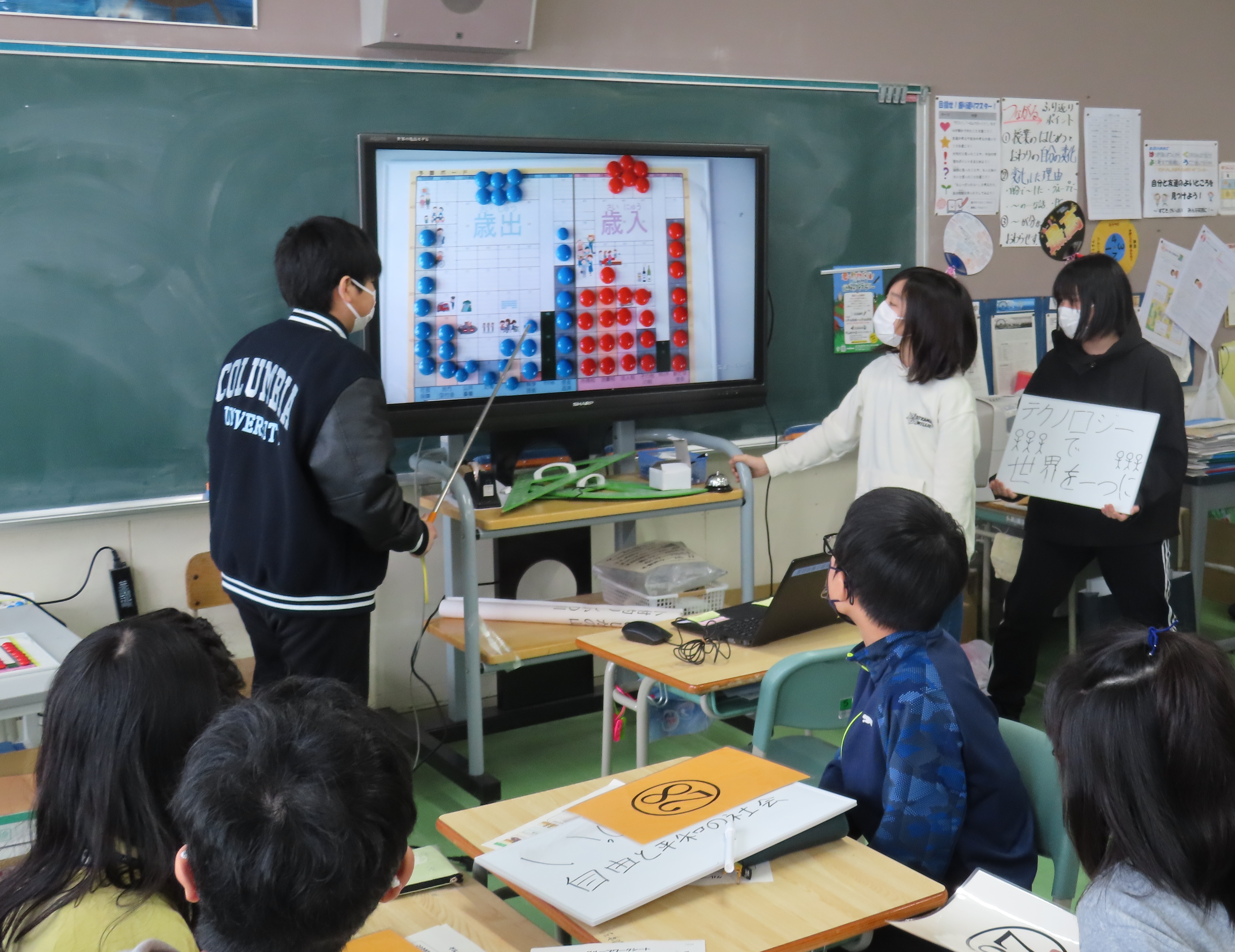発表の様子（札幌市立白楊小学校）