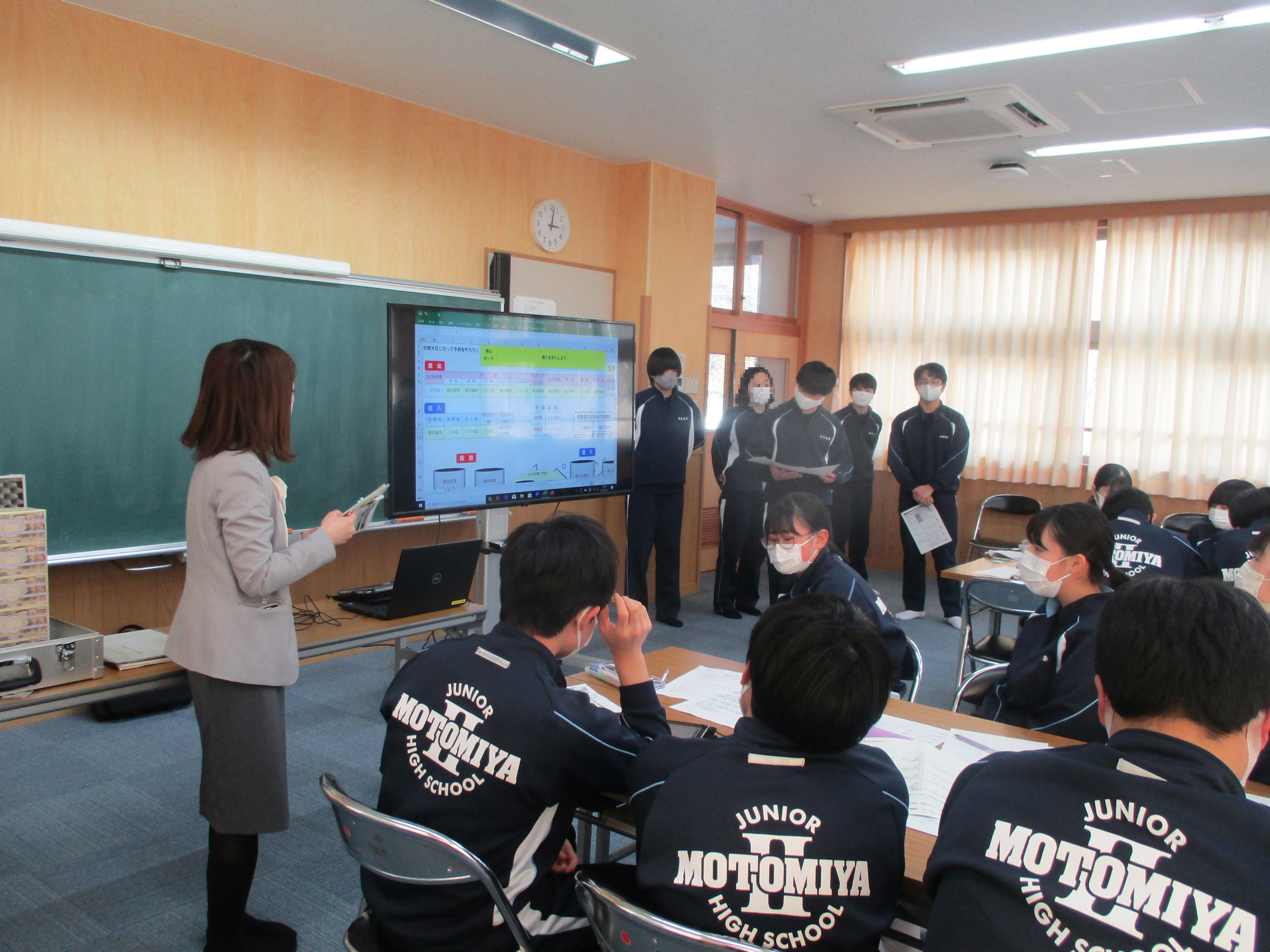 発表の様子（本宮市立本宮第二中学校）