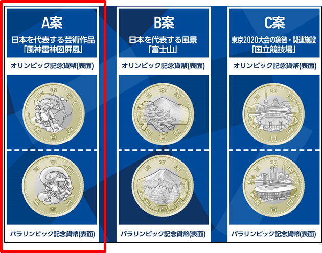 投票を受け付けした3案の図柄